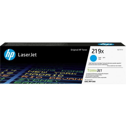 W2191X Lézertoner LaserJet Pro 3202 nyomtatóhoz, HP219X, cián, 2,5k