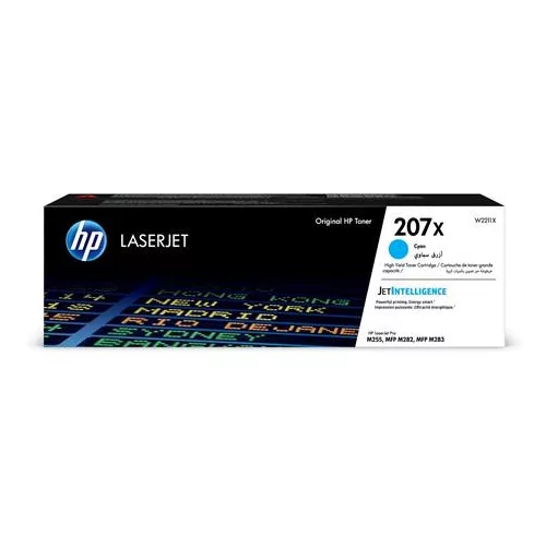 W2211X Lézertoner Color LaserJet Pro M182N, M183FW nyomtatókhoz, HP 207X, cián, 2,45k