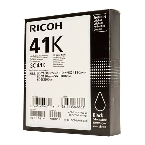 405761 Gélpatron SG 2100N, SG 3100SNw nyomtatókhoz, RICOH Type GC41K, fekete, 2,5k