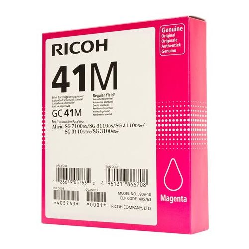 405763 Gélpatron SG 3100SNw, SG 7100DN nyomtatókhoz, RICOH Type GC41M, magenta, 2,2k