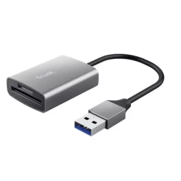   Kártyaolvasó, SD + MicroSD kártyához, USB 3.2 gen1, "TRUST Dalyx", ezüst
