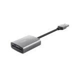Kártyaolvasó, SD + MicroSD kártyához, USB 3.2 gen1, "TRUST Dalyx", ezüst