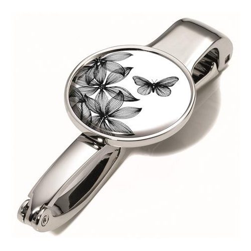 Táskatartó kampó, TROIKA, "Black flowers"