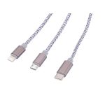 Töltőkábel 3 in 1, 1 m, TROIKA "Dreizack", szürke