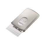 Névjegykártya tartó tárca, fém, 12 db-os, TROIKA "Slide"