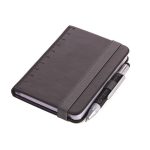 Jegyzetfüzet, exkluzív, A7, pontrácsos, 64 lap, keményfedeles, fekete golyóstollal, TROIKA "Lilipad+Liliput", fekete