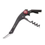 Bornyitó szett, kés, vákuumozó dugó, TROIKA, fekete-piros