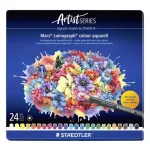 Akvarell színes ceruza készlet, hatszögletű, fémdobozos, STAEDTLER "Mars® Lumograph® 104", 24 különböző szín