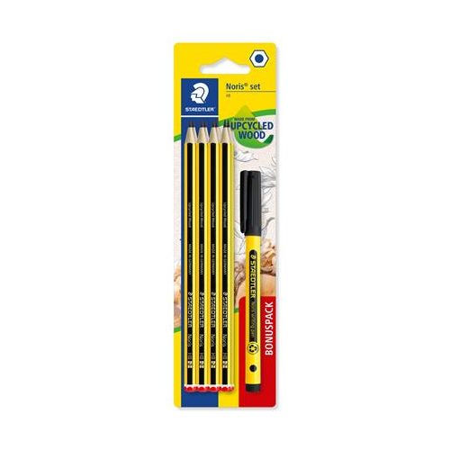 Grafitceruza készlet, tűfilccel, HB, hatszögletű, STAEDTLER "Noris® 120", 8+1 db