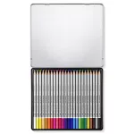 Akvarell ceruza készlet, hatszögletű, fém doboz, STAEDTLER "Karat® aquarell 125", 24 különböző szín