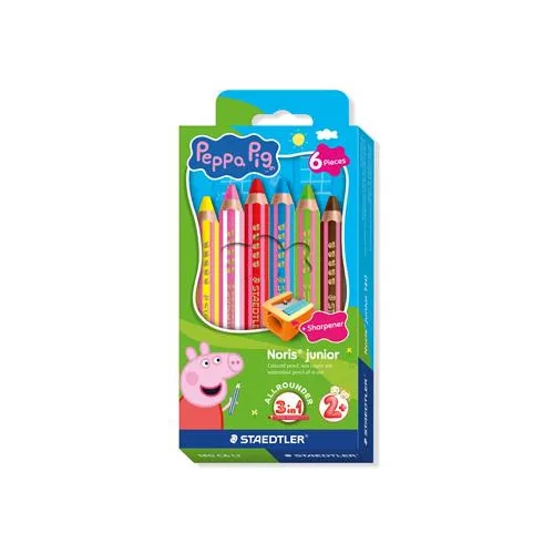 Színes ceruza készlet, hatszögletű, jumbo, STAEDTLER „Noris® junior 140", Peppa malac, 6 szín