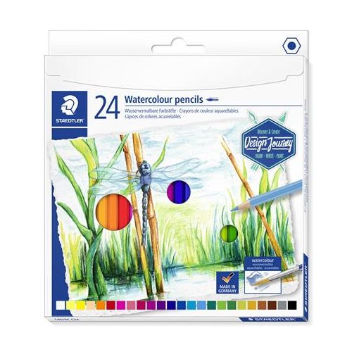 Akvarell ceruza készlet, hatszögletű, STAEDTLER® "146 10C", 24 különböző szín