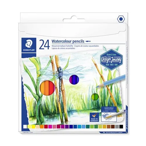 Akvarell ceruza készlet, hatszögletű, STAEDTLER® "146 10C", 24 különböző szín
