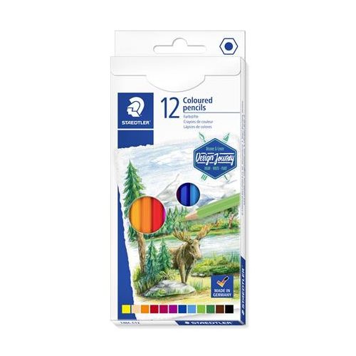 Színes ceruza készlet, hatszögletű, STAEDTLER "146C", 12 különböző szín