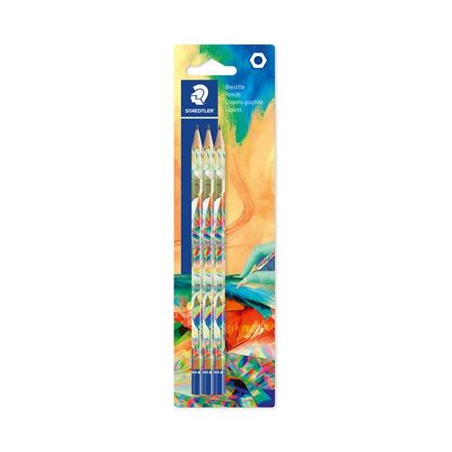 Grafitceruza készlet, HB, hatszögletű,  STAEDTLER "170 BK3-2", Multiverzum