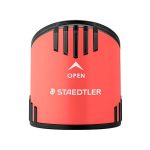 Grafitceruza készlet, hegyezővel, radírral, HB, STAEDTLER "Norix® 181", korall piros