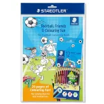 Színes ceruza készlet, hatszögletű, színezőfüzettel, STAEDTLER "Noris® Colour 185", 12 szín
