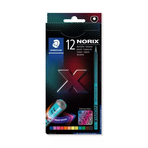 Színes ceruza készlet, STAEDTLER "Norix® 186", 12 különböző szín