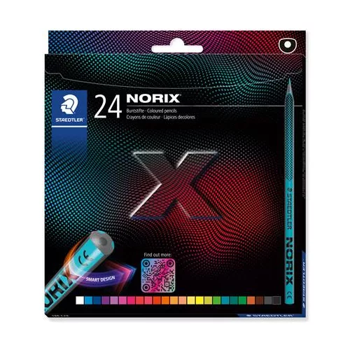 Színes ceruza készlet, STAEDTLER "Norix® 186", 24 különböző szín