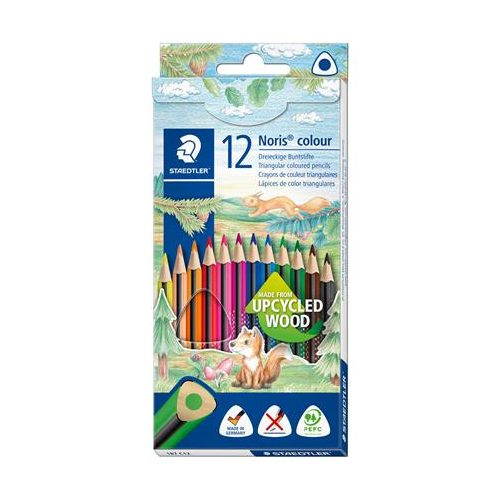 Színes ceruza készlet, háromszögletű, STAEDTLER "Noris Colour 187", 12 különböző szín