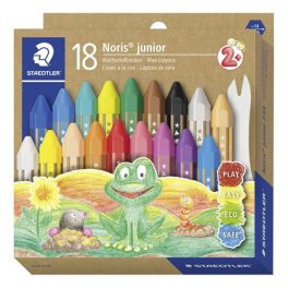   Zsírkréta, vastag, hatszögletű, STAEDTLER "Noris Junior 224", 18 különböző szín