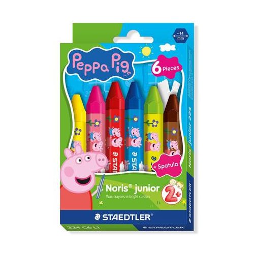 Zsírkréta, hatszögletű, jumbo, STAEDTLER „Noris® junior 224”, Peppa malac, 6 szín