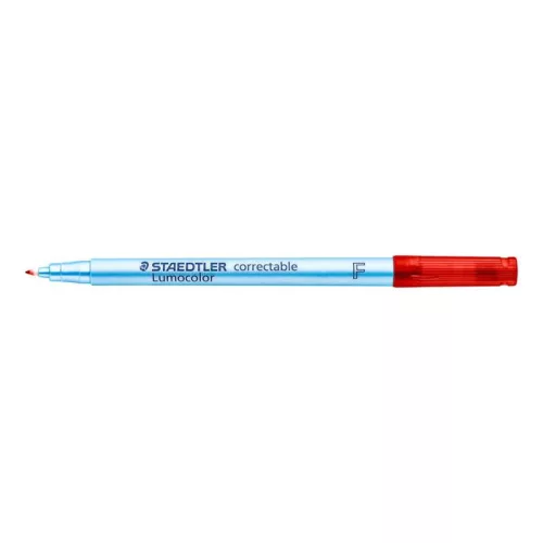 Alkoholmentes marker, OHP, 0,6 mm, STAEDTLER "Lumocolor® 305 F", piros