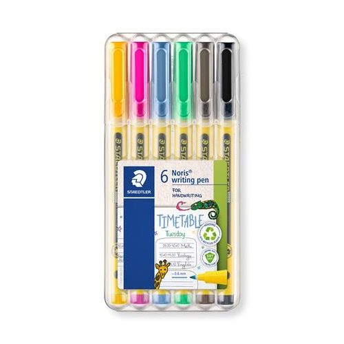 Tűfilc készlet, 0,6 mm,  STAEDTLER "Noris® 307", 6 különböző szín