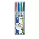 Alkoholmentes marker készlet, OHP, 0,6 mm, STAEDTLER "Lumocolor® 316 F", 4 különböző szín