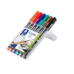 Alkoholos marker készlet, OHP, 0,6 mm, STAEDTLER "Lumocolor® 318 F", 6 különböző szín