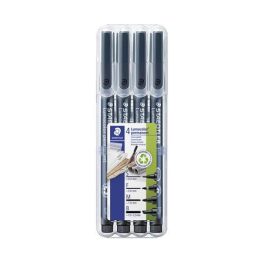   Alkoholos marker készlet, OHP, STAEDTLER "Lumocolor® 31", 4 különböző vonalvastagság, fekete
