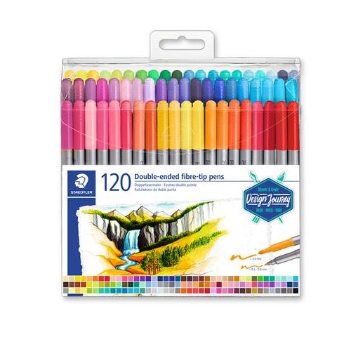 Rostirón készlet, 0,8/3,0 mm, kétvégű, STAEDTLER® "3200", 120 különböző szín