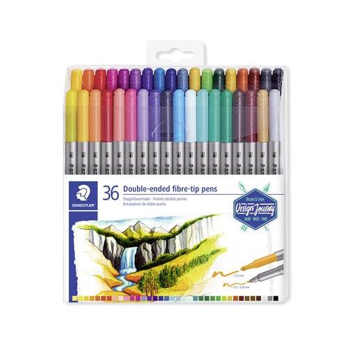 Rostirón készlet, 0,8/3,0 mm, kétvégű, STAEDTLER® "3200", 36 különböző szín
