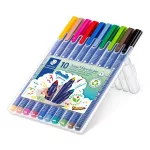 Rostirón készlet, 1 mm, STAEDTLER "Triplus 323", 10 különböző szín