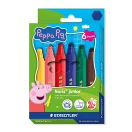   Filctoll készlet, 2,5 mm, kimosható, jumbo, STAEDTLER „Noris® junior 329”, Peppa malac, 6 szín