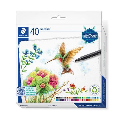 Tűfilc készlet, 0,3 mm, STAEDTLER "Triplus 334 Design Journey", 40 különböző szín