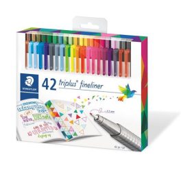   Tűfilc készlet, 0,3 mm, STAEDTLER "Triplus 334", 42 különböző szín