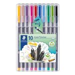 Tűfilc készlet, 0,3 mm, STAEDTLER "Triplus 334", 10 különböző szín