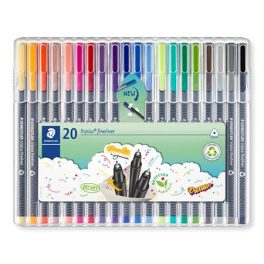   Tűfilc készlet, 0,3 mm, STAEDTLER "Triplus 334", 20 különböző szín