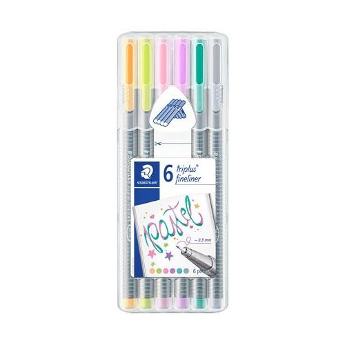 Tűfilc készlet, 0,3 mm, STAEDTLER "Triplus Pastel 334", 6 pasztell szín