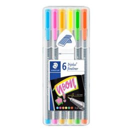   Tűfilc készlet, 0,3 mm, STAEDTLER "Triplus 334", 6 neon szín