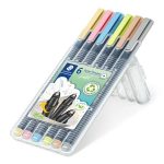 Tűfilc készlet, 0,3 mm, STAEDTLER "Triplus® 334", 6 különböző pasztell szín