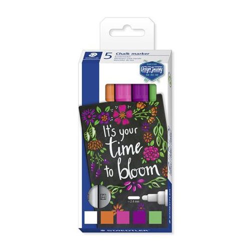 Krétamarker készlet, 2,4 mm, kúpos, STAEDTLER "Lumocolor® 344", 5 különböző szín