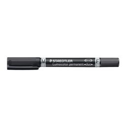   Alkoholos marker, 0,6/1,5 mm, kúpos, kétvégű, STAEDTLER "Lumocolor® duo 348", fekete