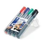 Alkoholos marker készlet, 2-5 mm, vágott, STAEDTLER "Lumocolor® 350", 4 különböző szín