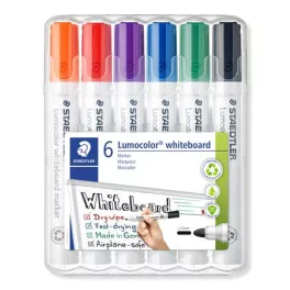   Táblamarker készlet, 2 mm, kúpos, STAEDTLER "Lumocolor® 351", 6 különböző szín