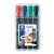 Alkoholos marker készlet, 2 mm, kúpos, STAEDTLER "Lumocolor® 352", 4 különböző szín