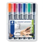 Alkoholos marker készlet, 2 mm, kúpos, STAEDTLER "Lumocolor® 352", 6 különböző szín