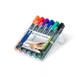 Alkoholos marker készlet, 2 mm, kúpos, STAEDTLER "Lumocolor® 352", 6 különböző szín