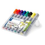 Flipchart marker vegyes készlet, 2/2-5 mm, STAEDTLER "Lumocolor® 356", 8 különböző szín